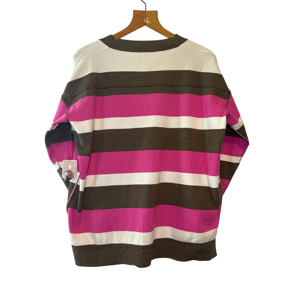 Free People NWT League of Her Own Oversized Cardigan Sweater Pink Brown XS - Picture 4 of 12